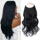 Sassina Halo Hair Extensions Human Hair, Invisible Miracle Wire, One Piece Fish Line Hair Extensions