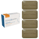 Kenkoderm Psoriasis Dead Sea Mud Soap with Argan Oil & Shea Butter 4.25 oz | 4 Bars | Dermatologist Developed | Fragrance + Color Free Kenkoderm