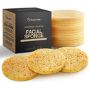 Facial Sponges 100% Natural Compressed Cellulose (50 Count Pack) | Eco-Friendly & Reusable | Makeup Remover Pads/Sponge | Exfoliating Facial Wash/Scrub & Skin Cleanser Shopper Goods