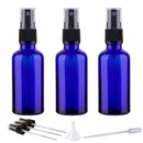 2oz Small Fine Mist Spray Bottles For Essential Oils, Blue Glass Spray Bottle 3 Pack Hydior
