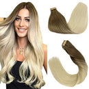 GOO GOO 20 Inch Human Hair Extensions Tape in Balayage Ash Brown to Platinum Blonde Hair Extensions 20pcs 50g Tape in Hair Extensions Natural Remy Human Hair Extensions GOO GOO Store