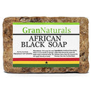 GranNaturals African Black Soap – 8 oz Natural Skincare Bar, Rejuvenating Face, Skin, Body Wash - May Help Remove Dark Spots, Hyperpigmentation, Blemishes, Wrinkles, Fine Lines - Made in Ghana GranNaturals