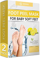Foot Peel Mask - Lemongrass - For Cracked Heels, Dead Skin and Calluses - Make Your Feet Baby Soft Smooth Silky Skin - Removes Rough Heels, Dry Toe Skin Exfoliating Treatment. (2 Pack) DERMORA