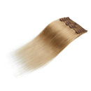 22"/22 inch 160g Double Weft Clip in Remy Human Hair Extensions Ombre Grade 7A Quality Full Head Thick Thickened Long Straight 8pcs 18clips Highlighted,Dark Blonde to Bleach Blonde MY-LADY