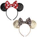 DRESHOW Mickey Ears Bow Headbands Glitter Party Decoration Cosplay Costume for Girls & Women DRESHOW