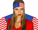 Shimmer Anna Shine Red White and Blue Patriotic American Flag Tie Headband USA (Red White and Blue Stars and Stripes) Shimmer Anna Shine