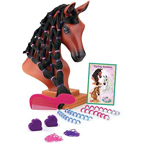 Breyer Horses Mane Beauty Horse Styling Head | Blaze | Black Extra-Long Silky No Tangle Mane | 10" x 4.25" x 4.25" | Styling Book, Brush, Hair Coils, Hair Clips, Elastics | Horse Toy | Model