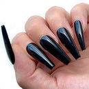 Black Gloss Extra long Coffin 20pcs full cover Press On false nails - Nail Tips 10 sizes Full Coverage fake nails ALLKEM