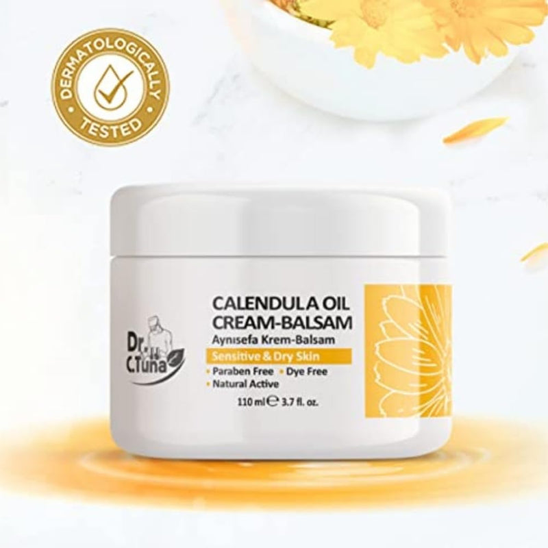 FARMASi Dr C Tuna Calendula Cream Balsam for Skin, Body Pure Natural Skincare Repair and Moisturizer Healing Effects for Dry Skin, Plant Rich Protection with Calendula, Chamomile 2.7 Fl Infinity Warehouse