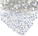 AD Beads 1440 Pieces Mixed Size No Hotfix Glue on Quality Glass Flatback Rhinestones Round Crystal Gems ( 33 Paradise Shine ) AD Beads