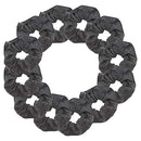12 Pack Solid Hair Ties Scrunchies (Dark Heather Grey) Motique Accessories