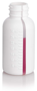 1 oz / 30 ml White Graduated Plastic HDPE Boston Round Bottles with White Treatment Pump (12) JUVITUS