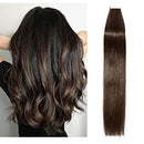 40 PCS Tape In Hair Extensions Real Human Hair Invisible Seamless Skin Weft Double Side Tape Remy Human Hair Hightlight Balayage Natural Long Straight For Women (16'',100g/40pcs,