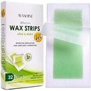 Avashine Wax Strips for Arms, Legs, Underarm Hair, Eyebrow, Bikini, and Brazilian Hair Removal Contains, Green, 32 Strips Avashine