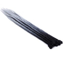 24" Dreadlock Extension Ombre For Hip-Hop Synthetic Heat Resistant Faux Locs Dread Reggae Extension Twist Braiding Faux Locs Crochet For Man Women (15strands/3packs,black to dark grey to silver grey) S-noilite
