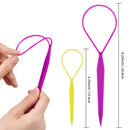 Topsy Tail Hair Tools,TsMADDTs 4 Pcs Hair Braiding Tool Topsy Tail Loop French Braid Loop Tool Topsy Tail Kit with 10pcs Hair Ties, 2 Colors TsMADDTs