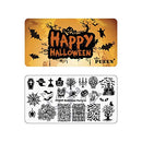 PUEEN Nail Art Stamping Plate - Halloween Party 01 - Theme Park Collection 125x65mm Unique Nailart Polish Stamping Manicure Image Plates Accessories Kit - BH000725 PUEEN