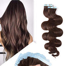 Hairro Tape in Hair Extensions Human Hair 18 Inch Long Body Wave