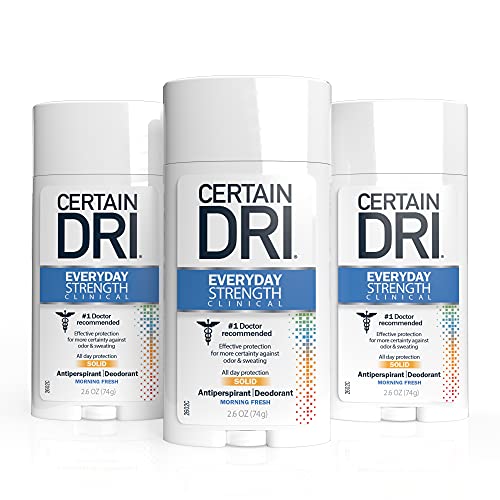 Certain Dri Everyday Strength Clinical Antiperspirant Deodorant for Men and Women Doctor Recommended Hyperhidrosis Treatment, 2.6 Ounce (Pack of 3) Certain Dri
