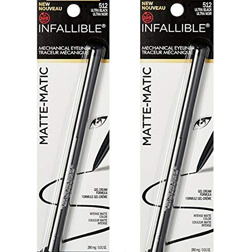 L'Oreal Paris Infallible Matte-Matic Mechanical Eyeliner, 512 Ultra Black (Pack of 2) L'Oreal Paris