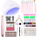 86PCS Portable USB Electric Nail Drill Set Polish Pen File Kit, 48W UV LED Nail Lamp Gel Manicure Dryer Lamp, Acrylic Nail 3D Art Drill Dryer Manicure Supplies, Nail Files Tool Polish Decorating WEPSEN