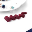 Edary Matte False Nails Short Red Square Fake Nails Press on Nails 24Pcs Art Nail for Women Edary