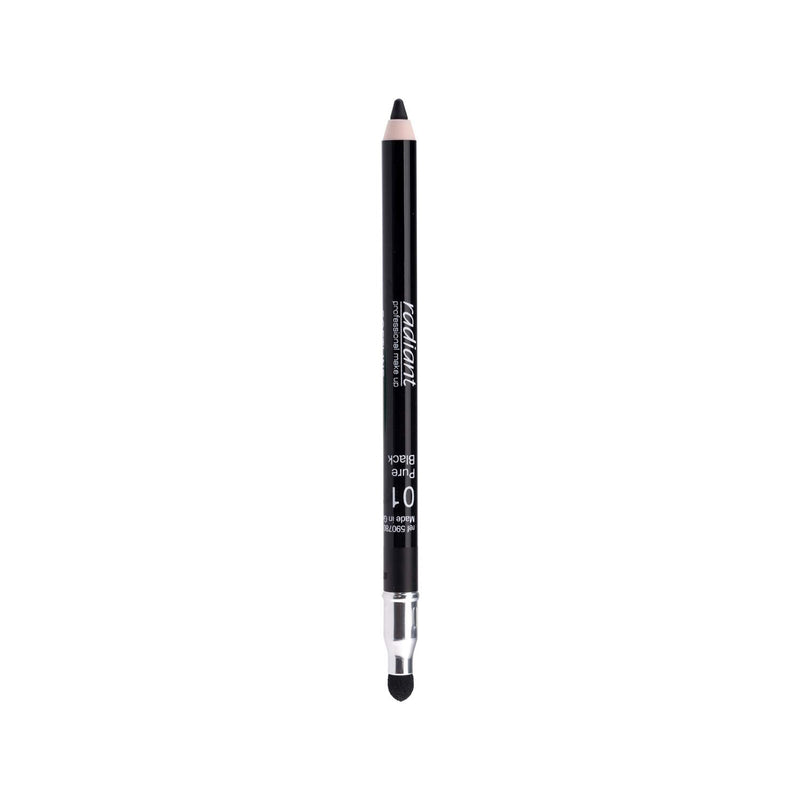 Radiant Professional Softline Waterproof Eye Pencil, Ultra Soft Eyeliner with Smudger for the Perfect Smokey Eye, Long Lasting Pencil Liner with Vitamin E & Jojoba Oil, Pure Black (01) RADIANT PROFESSIONAL MAKE UP / HELLENICA Store