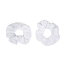 Set of 2 Solid Scrunchies (White) Motique Accessories