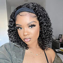 Deep Curly Human Hair Headband Wigs for Black Women Glueless None Lace Front Wigs Deep Curly Headband Wig Human Hair 9A Brazilian Virgin Hair Machine Made Headband Wig Human Hair 10 inch¡­ beafay