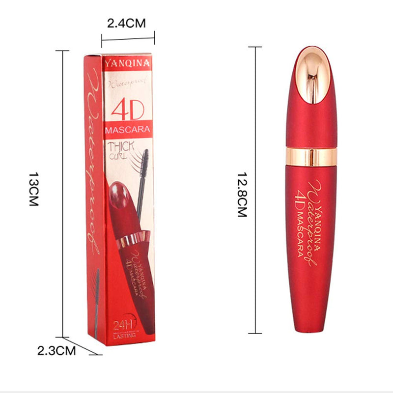 4D Silk Fiber Mascara Waterproof Liquid Mascara Thickening Lengthening Lash Long Lasting Charming Eye Makeup Valentine's day gift for women Glechen