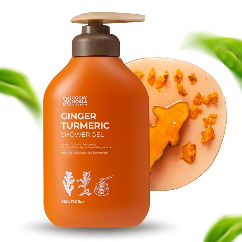 Ginger & Turmeric Body Wash | Hydrating & Cleansing Natural Exfoliating Body Wash for Daily Use, Silicone & Paraben-Free, 17.6oz | Nourishing & Revitalizing Infinity Warehouse