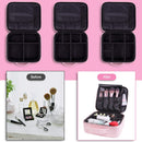 VASKER Makeup Case Travel Makeup Bags Organizer for Women Professional Leather Cosmetic Bag Train Case Box Storage Pink Portable Brush Holder with Adjustable Divider Gift for Girl Women VASKER Store