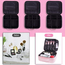 Makeup Organizer VASKER Makeup Case Travel Makeup Bags Organizer for Women Professional Leather Cosmetic Bag Train Case Box Storage Pink Portable Brush Holder with Adjustable Divider Gift for Women VASKER