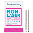 Clean + Easy Non-Laser Electrolysis Replacement Tips for Face & Body, Pack of 2 Clean + Easy