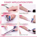 Modelones Poly Extension Gel Nail Kit - Builder Nail Enhancement Gel 6 Colors Pink Nude All In One Kit with Nail Lamp Base Top Coat Set Acrylic Design Salon Valentines Nail Art modelones