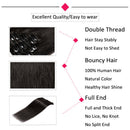 8 Inch Clip in Hair Extensions 100% Human Hair 45g Thin 8 Pcs 18 Clips Standard Weft Straight Clip on Hair for Women Beauty