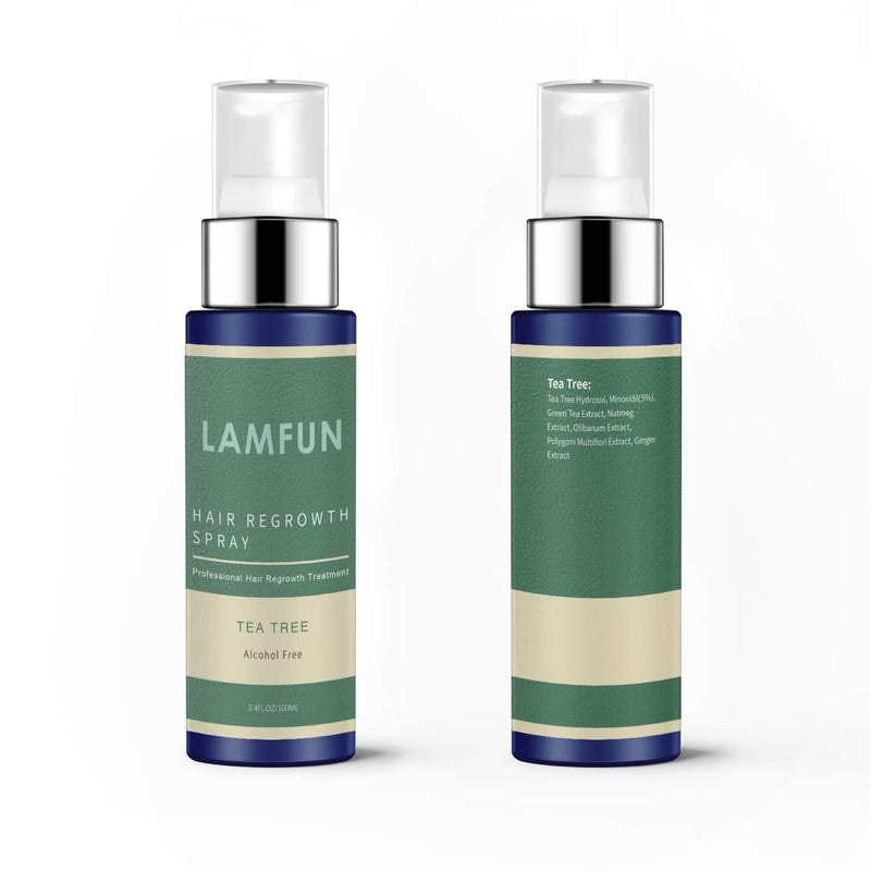Hair Loss Treatment, LamFun Hair Growth Spray, 5% Minoxidil Topical Solution for Hair Loss, Shinning and Balding, Professional Hair Regrowth Treatment for Men & Women, No Alcohol and Non-oily (100ML) LamFun