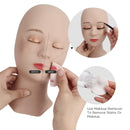 LASHVIEW Lash Mannequin Head,Replaced Eyelids Mannequin Head, For Lash Extension Practice, with 4 Pairs Replaced Eyelids, Makeup Soft-Touch Rubber Practice Head, Natural Skin Color LASHVIEW