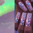YESORNO Holographic Flame Nail Stickers 16PCS Fire Flame Nail Art Decals Stickers Nail Reflections Tape Adhesive Foils DIY Decoration YESORNO