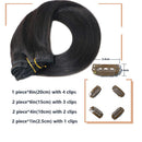 22In 8A Grade Clip In hair Extensions Natural Black Silky Long Straight Human Hair 100% Remy Human Hair Salon Quality For Women 70g7PCS(22In
