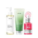 Anua 3-Step Glass Skin Beginner Set, Oil Cleanser and Face Wash with Facial Serum, Double Cleansing Daily Routine with Niacinamide, Korean Skin Care Set Infinity Warehouse