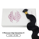 Moresoo 24 Inch Pre Bonded Hair Extensions Body Wave I Tip Human Hair Extensions Natural Human Hair Color