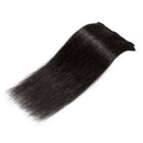 Hairro Clip in Hair Extensions 100% Human Hair 8 Inch Thin Short Straight Human Hair Clip on Hairpieces Jet Black 45g Machine Weft 8pcs 18 Clips for Women