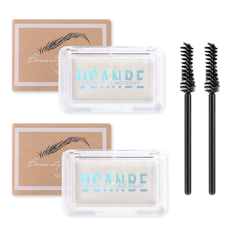 UCANBE 2PCS Eyebrow Soap Kit, Brow Styling Soap for 3D Natural Eye Brow Makeup, Long Lasting Waterproof Smudge Proof Eyebrow Cosmetics UCANBE
