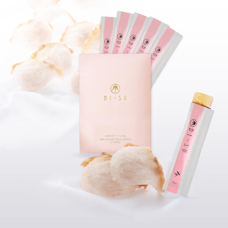 Extract Jelly Stick | Natural Swiftlet Nests Extract, Collagen, Vitamin C, Japanese Skincare, Anti-Aging, Maintains Skin's Elasticity, Boosts Immune System, GI Health, Rose Flavor, 7 PCS Infinity Warehouse