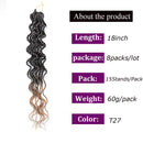 8 Packs Wavy senegalese twist crochet hair 18 inch crochet braids senegalese twist Synthetic Braiding Hair Extension (18inch8packs, T27) Flyteng Store