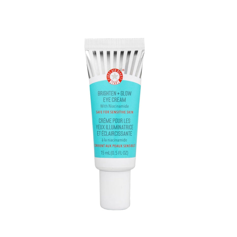 First Aid Beauty - Brighten + Glow Eye Cream with Niacinamide, Gives Skin an Instant Glow and Hydrates to Gradually Brighten & Help Reduce Appearance of Dark Circles, Safe for Sensitive Skin, 0.5 oz Infinity Warehouse