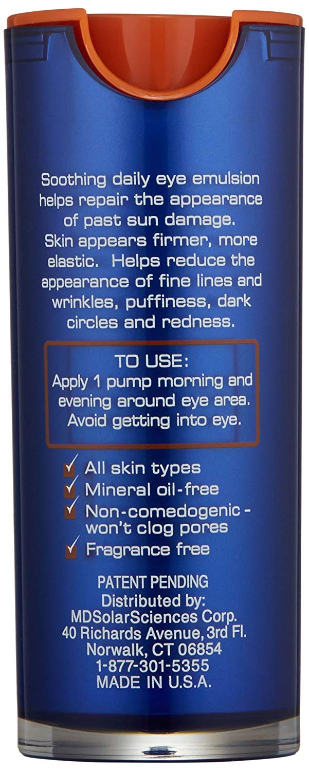 MDSolarSciences Daily Eye Repair Emulsion Collagen Peptides + Antioxidants Help Repair Soothe and Restore Skin's Firmness Elasticity, 0.5 Fl Oz MDSolarSciences