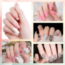 Dual Nail Forms Set,TsMADDTs Clear Acrylic Coffin Nail Forms Set with 120pcs Gel Nail Molds 10pcs Clear Nail Tips Clips,Nail Gel Brush Pen Nail Files Buffer Cuticle Pushers,Nail Extension Forms Set TsMADDTs