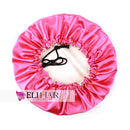 ELIHAIR Stain Bonnet Silky Sleep Cap Adjustable Satin Cap for Night Sleeping Hair Bonnet Reversible Double Layer Rose/Beige ELIHAIR